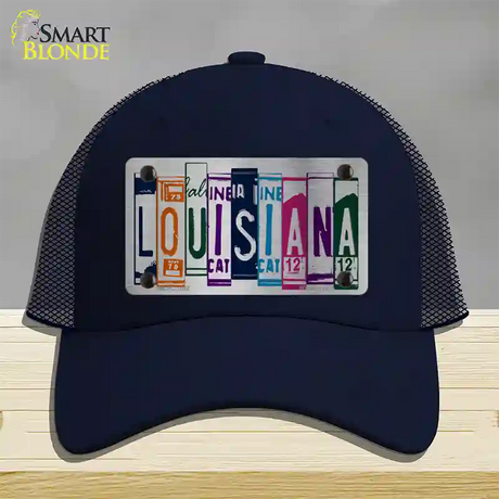 Louisiana License Plate Art Novelty License Plate Hat Mesh / Navy