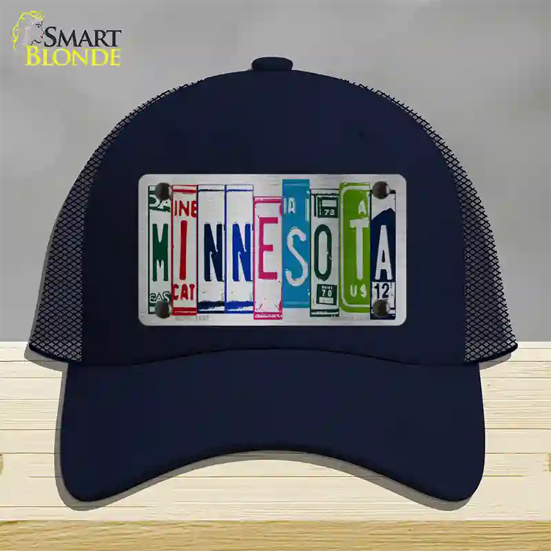 Minnesota License Plate Art Novelty License Plate Hat Mesh / Navy