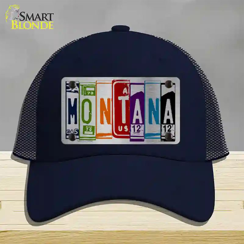 Montana License Plate Art Novelty License Plate Hat Mesh / Navy