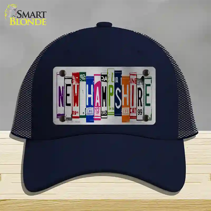 New Hampshire License Plate Art Novelty License Plate Hat Mesh / Navy