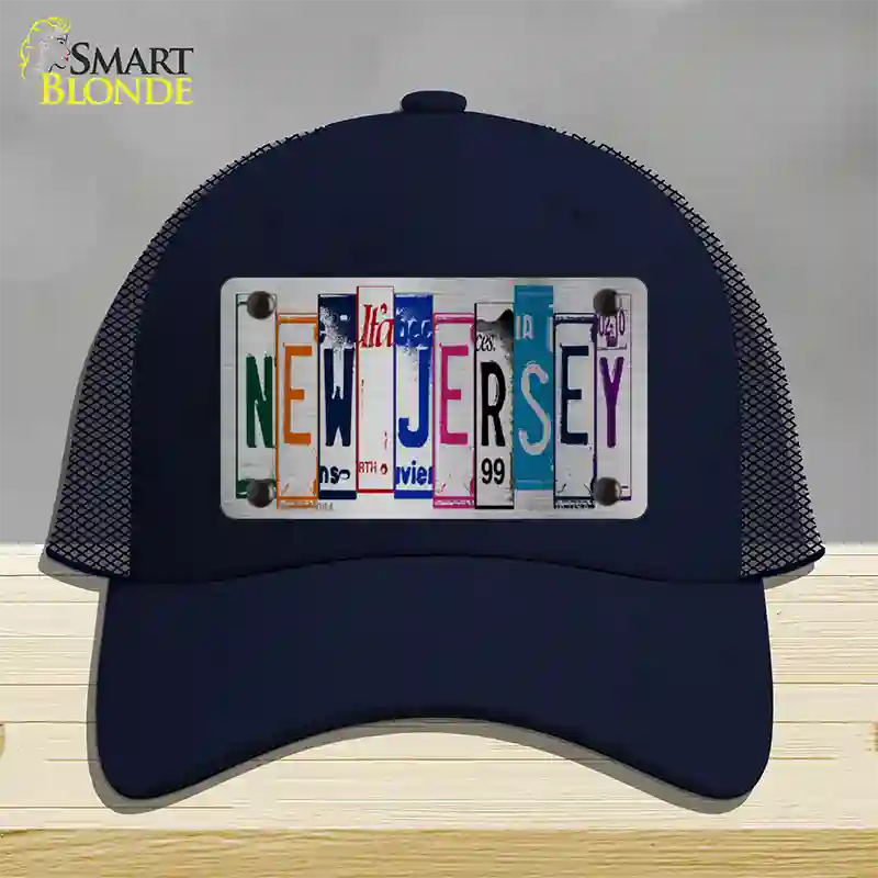 New Jersey License Plate Art Novelty License Plate Hat Mesh / Navy