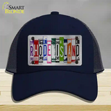 Rhode Island License Plate Art Novelty License Plate Hat Mesh / Navy