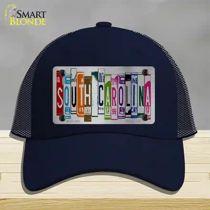 South Carolina License Plate Art Novelty License Plate Hat Mesh / Navy