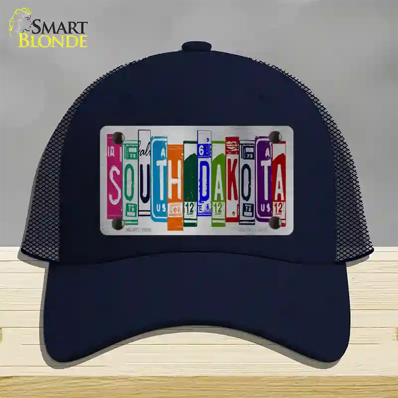 South Dakota License Plate Art Novelty License Plate Hat Mesh / Navy