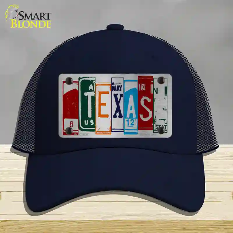 Texas License Plate Art Novelty License Plate Hat Mesh / Navy