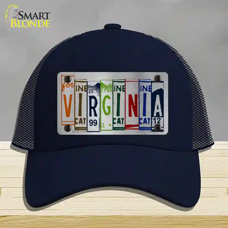 Virginia License Plate Art Novelty License Plate Hat Mesh / Navy