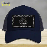 Pig In Flames Black Brushed Chrome Novelty License Plate Hat Mesh / Navy