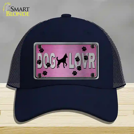 Dog Lover Pink Brushed Chrome Novelty License Plate Hat Tag Mesh / Navy