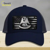 Louisiana Carbon Fiber Novelty License Plate Hat Mesh / Navy