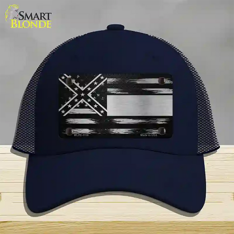 Mississippi Carbon Fiber Novelty License Plate Hat Mesh / Navy