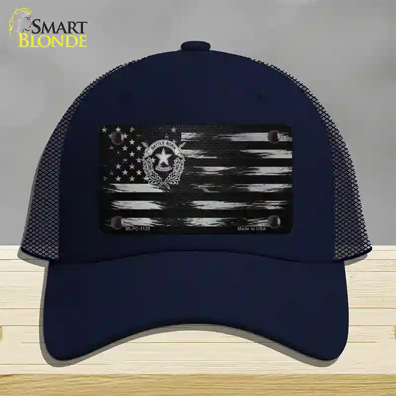 Nevada Carbon Fiber Novelty License Plate Hat Mesh / Navy