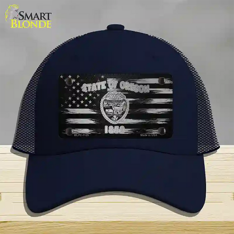 Oregon Carbon Fiber Novelty License Plate Hat Mesh / Navy