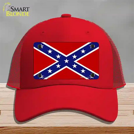 Confederate Flag Novelty License Plate Hat Mesh / Red