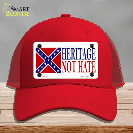 Heritage Not Hate Flag Novelty License Plate Hat Mesh / Red