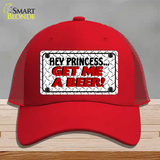 Get Me a Beer Novelty License Plate Hat Mesh / Red