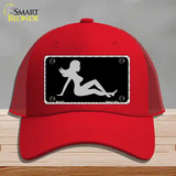 Mud Flap Girl Sillouette Novelty License Plate Hat Mesh / Red