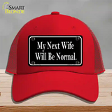 My Next Wife Novelty License Plate Hat Mesh / Red