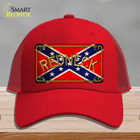 Redneck Confederate Flag Novelty License Plate Hat Mesh / Red