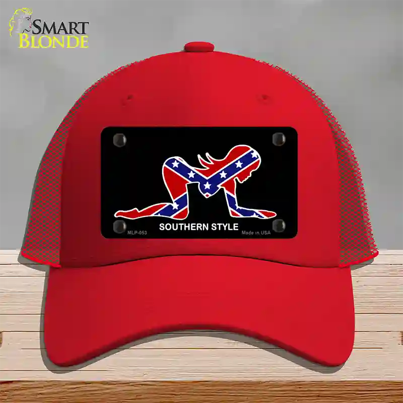 Southern Style Sexy Novelty License Plate Hat Mesh / Red