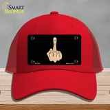 Middle Finger Novelty License Plate Hat Mesh / Red