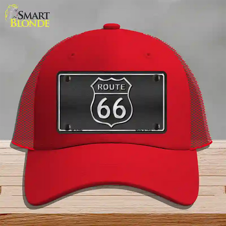 Route 66 Shield Black Novelty License Plate Hat Mesh / Red