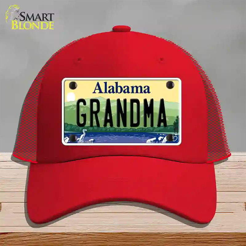 Grandma Alabama Novelty License Plate Hat Mesh / Red