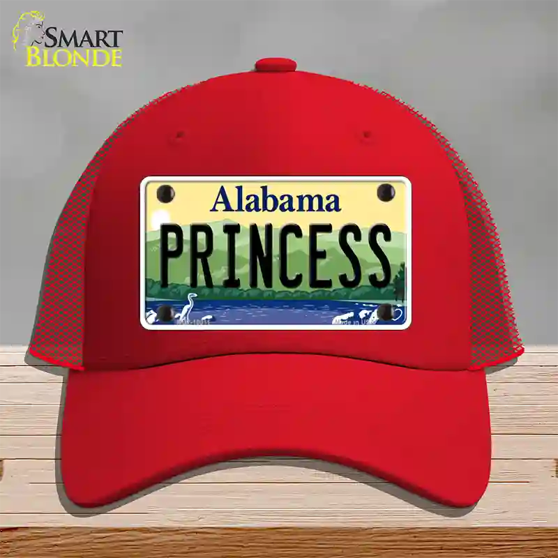 Princess Alabama Novelty License Plate Hat Mesh / Red