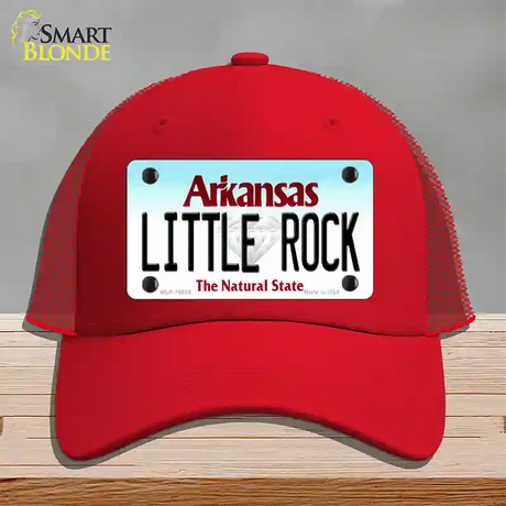 Little Rock Arkansas Novelty License Plate Hat Mesh / Red