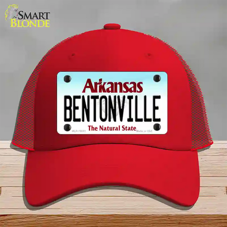 Bentonville Arkansas Novelty License Plate Hat Mesh / Red