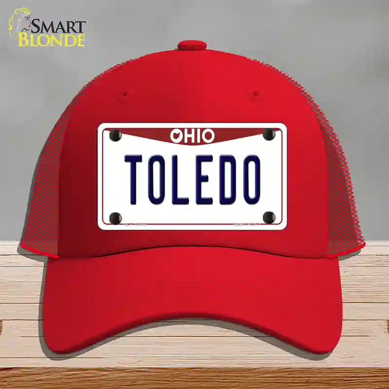 Toledo Ohio Novelty License Plate Hat Mesh / Red