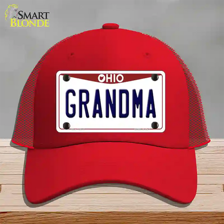 Grandma Ohio Novelty License Plate Hat Mesh / Red