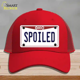 Spoiled Ohio Novelty License Plate Hat Mesh / Red