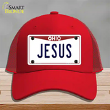 Jesus Ohio Novelty License Plate Hat Mesh / Red