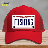 Fishing Ohio Novelty License Plate Hat Mesh / Red