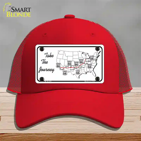 Take The Journey Novelty License Plate Hat Mesh / Red