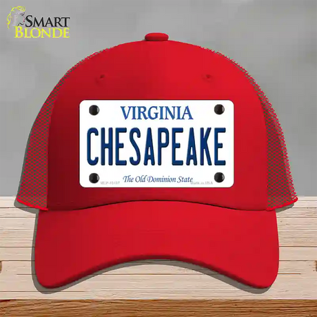 Chesapeake Virginia Novelty License Plate Hat Mesh / Red