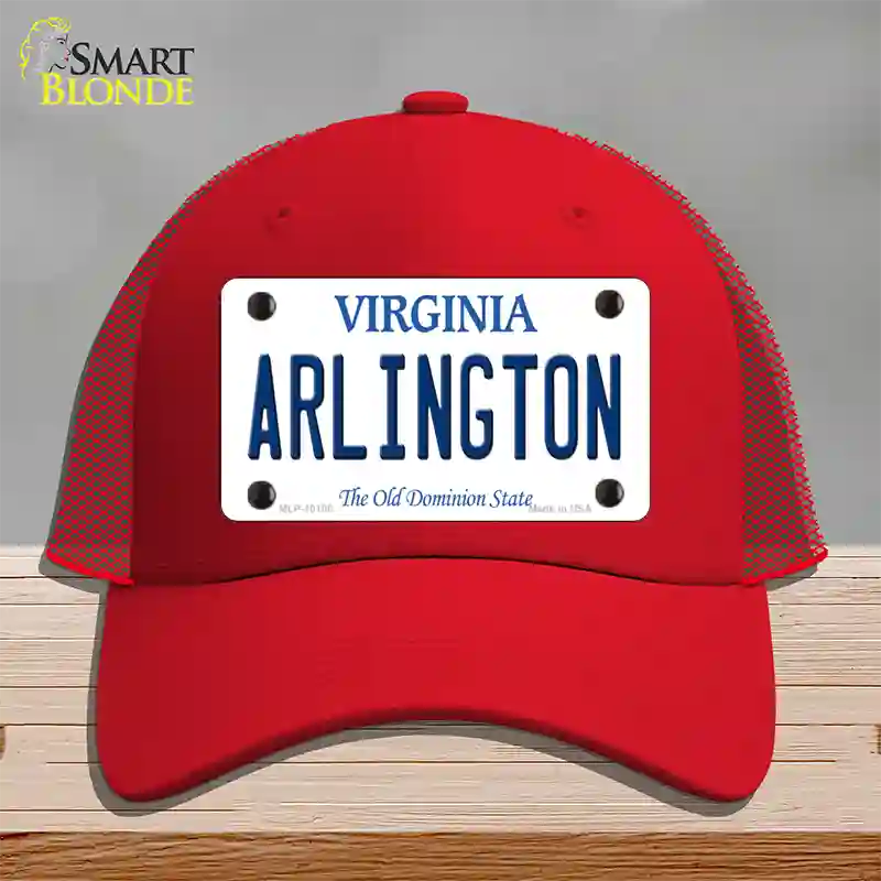 Arlington Virginia Novelty License Plate Hat Mesh / Red