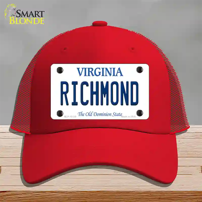 Richmond Virginia Novelty License Plate Hat Mesh / Red