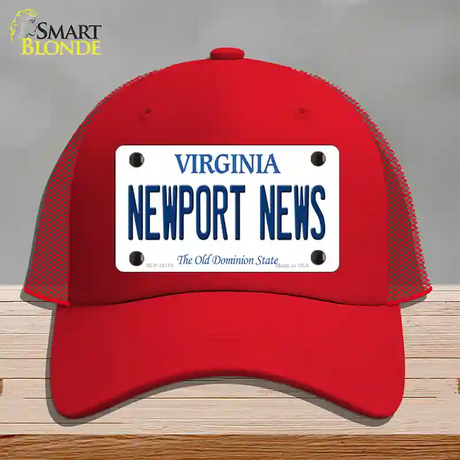 Newport News Virginia Novelty License Plate Hat Mesh / Red