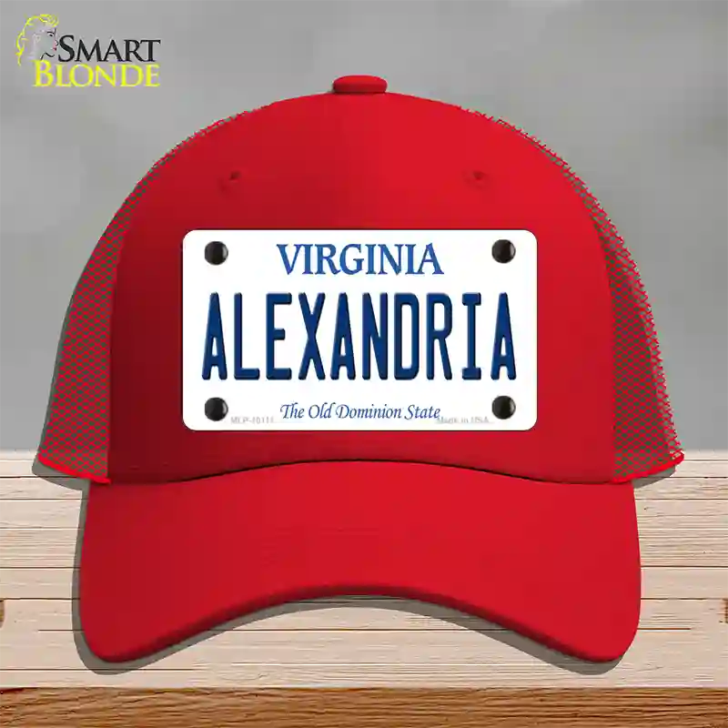 Alexandria Virginia Novelty License Plate Hat Mesh / Red