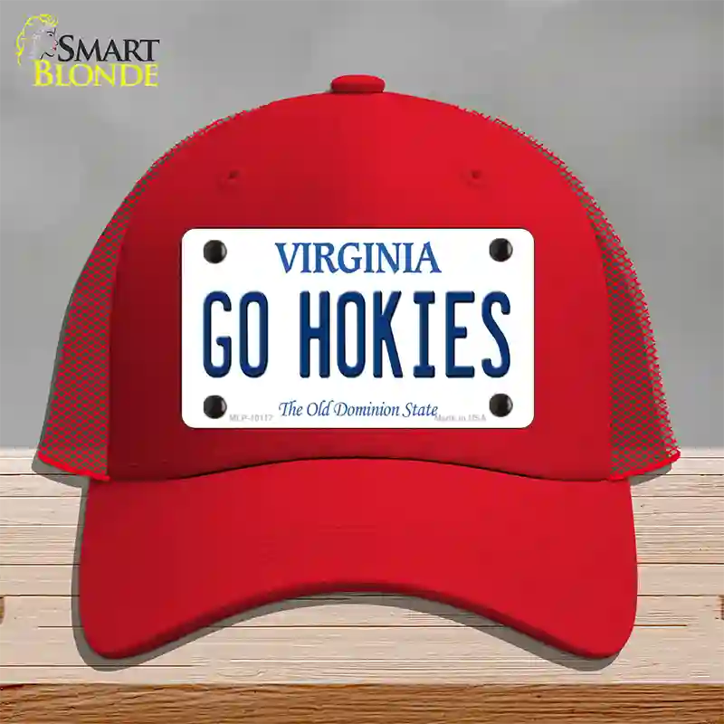 Go Hokies Virginia Novelty License Plate Hat Mesh / Red