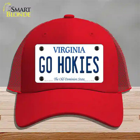 Go Hokies Virginia Novelty License Plate Hat Mesh / Red