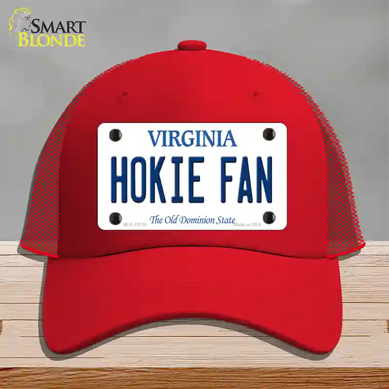 Hokie Fan Virginia Novelty License Plate Hat Mesh / Red