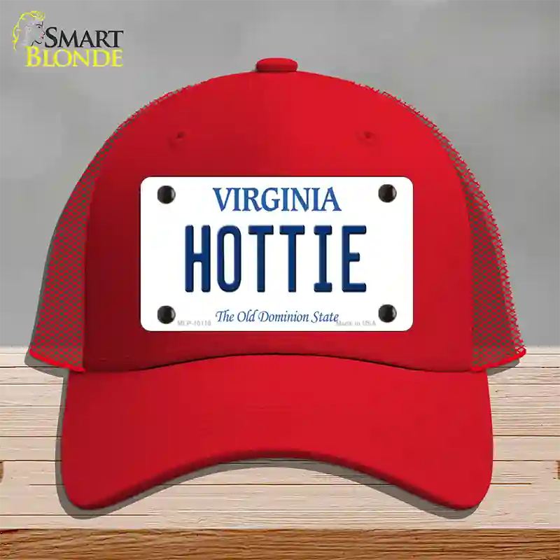 Hottie Virginia Novelty License Plate Hat Mesh / Red