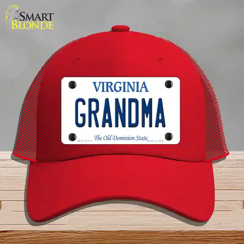 Grandma Virginia Novelty License Plate Hat Mesh / Red