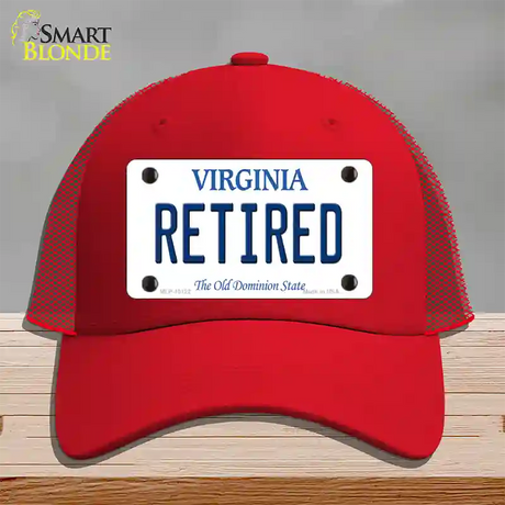 Retired Virginia Novelty License Plate Hat Mesh / Red