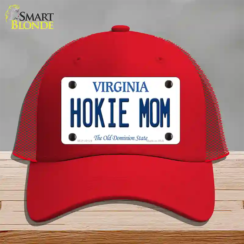 Hokie Mom Virginia Novelty License Plate Hat Mesh / Red