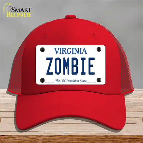 Zombie Virginia Novelty License Plate Hat Mesh / Red