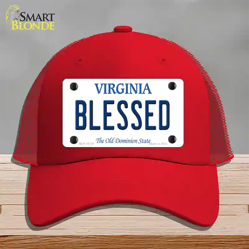 Blessed Virginia Novelty License Plate Hat Mesh / Red