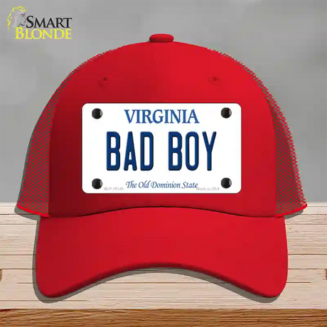 Bad Boy Virginia Novelty License Plate Hat Mesh / Red